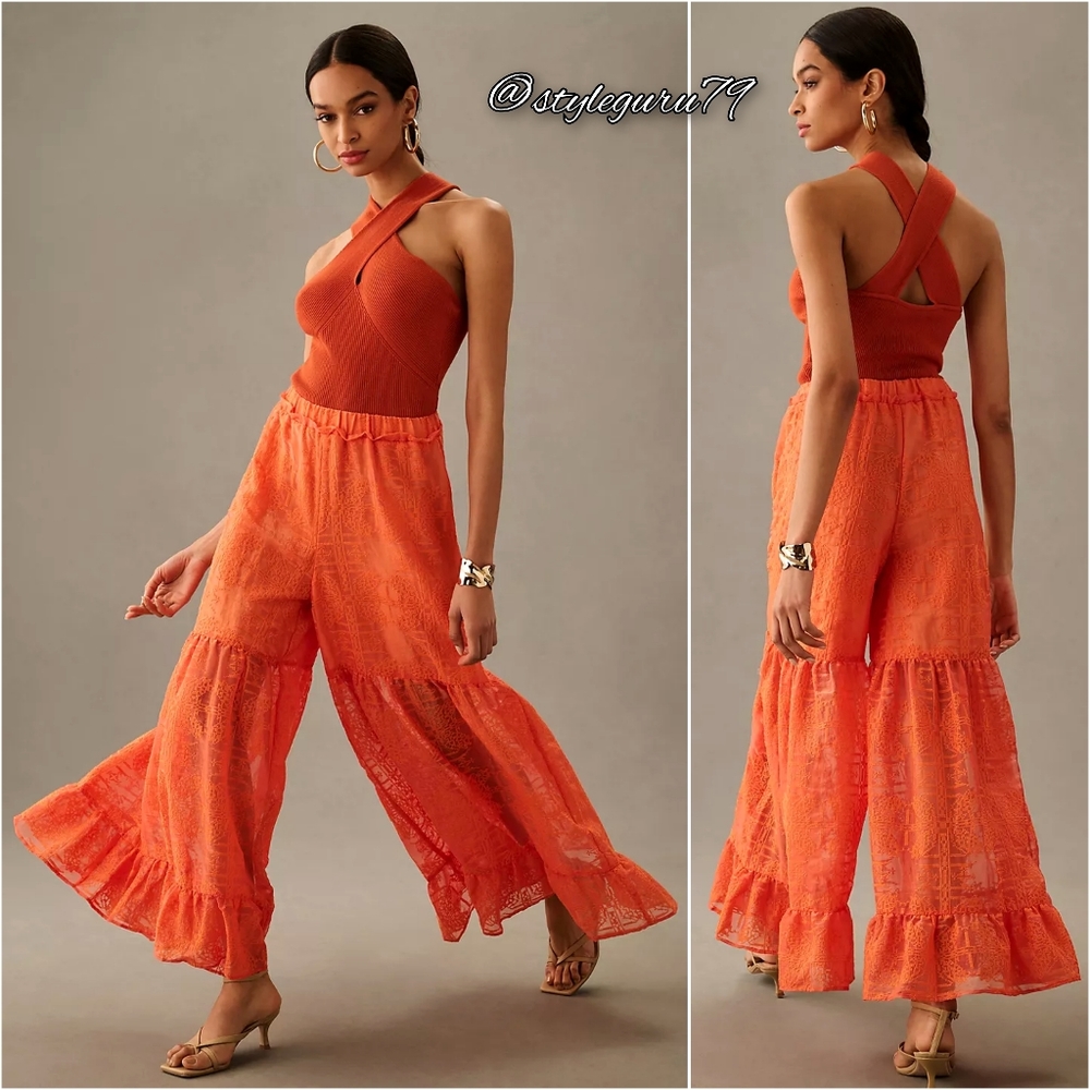NWT, Anthropologie, Chiffon Palazzo Pants